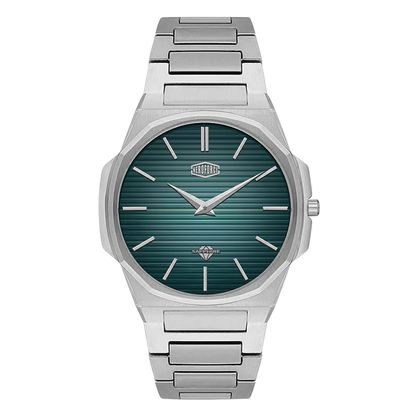 Green Dial Steel Watch