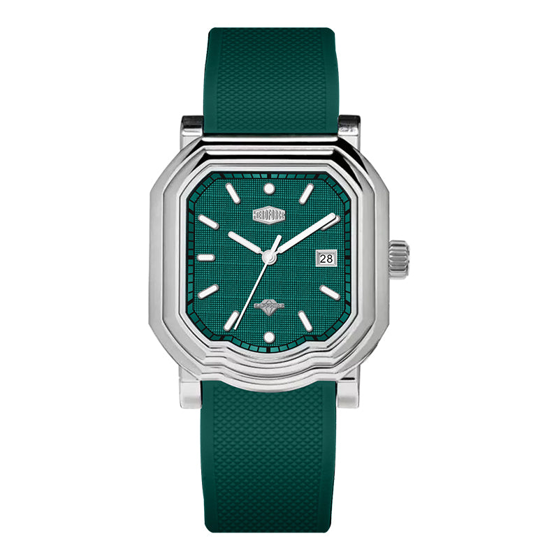 HeroForce 5051P – Men’s Square Business Watch with Multi-Faceted Bezel and Date