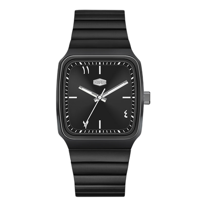 all black rubber strap watch