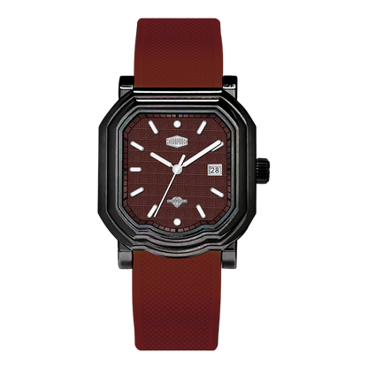 black case brown dial