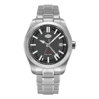 black dial steel watch&