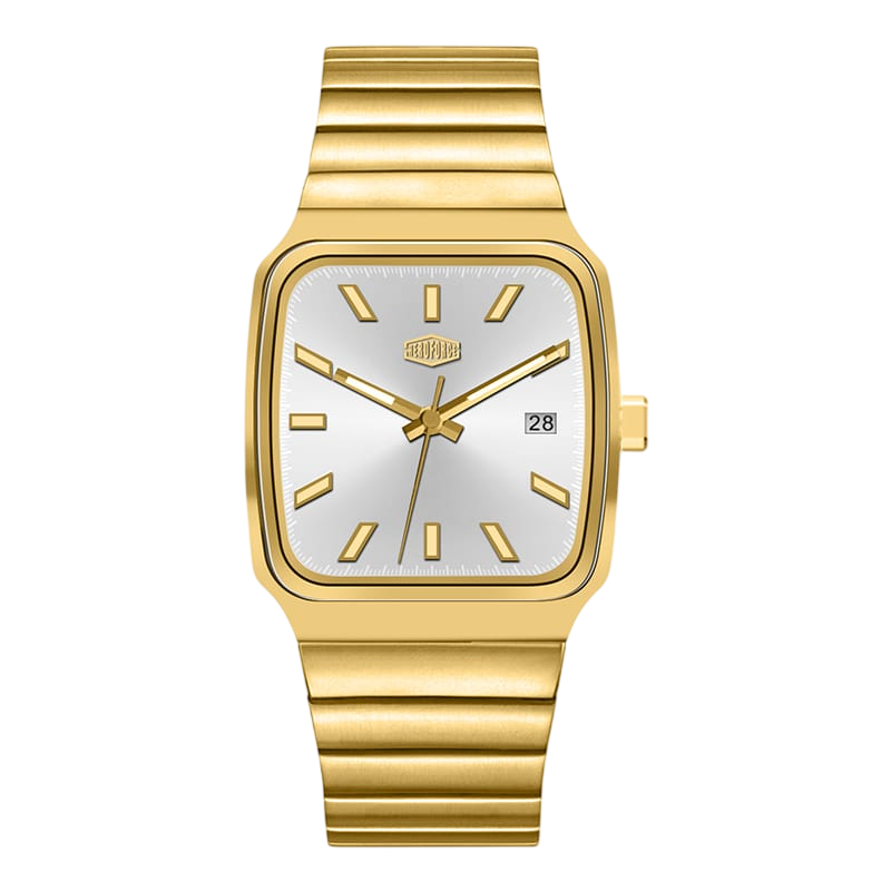 gold watch silver dial