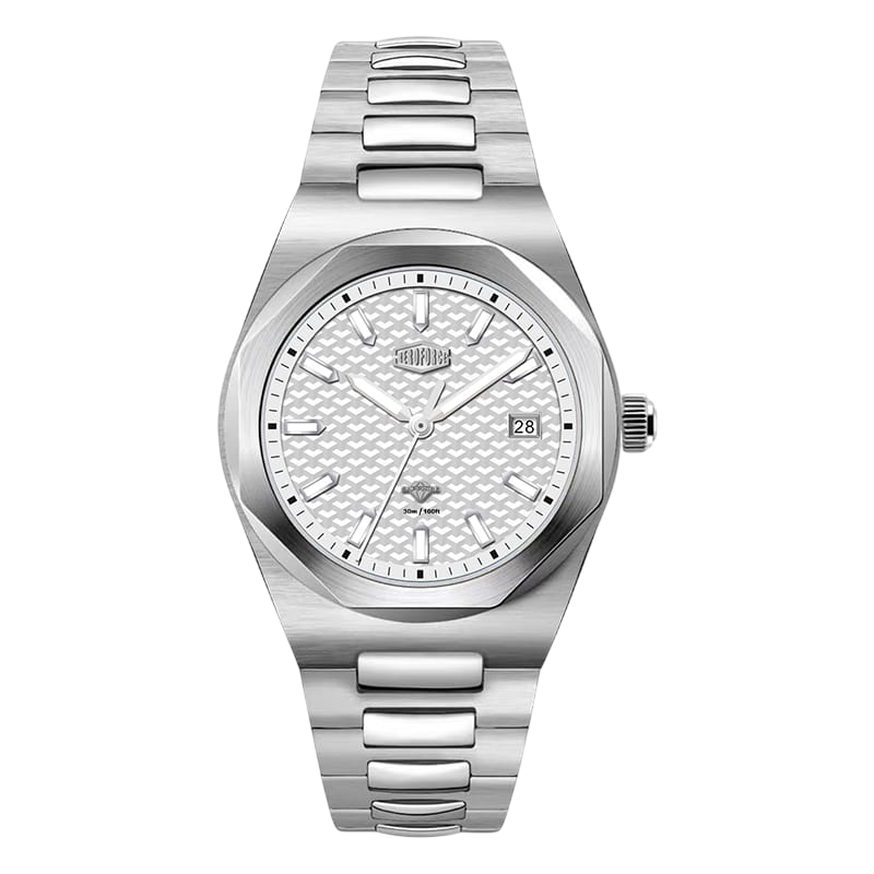 gray textured dial date