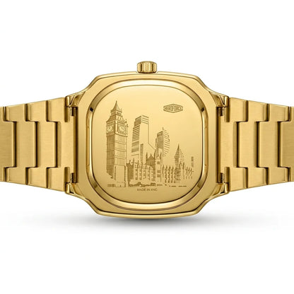 Heroforce 5002B Men's Ana - watch case back, engraved detail, luxury, studio photography