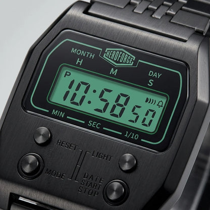 HeroForce 5022 Retro Digi - Vintage Stainless Steel Digital Luxury