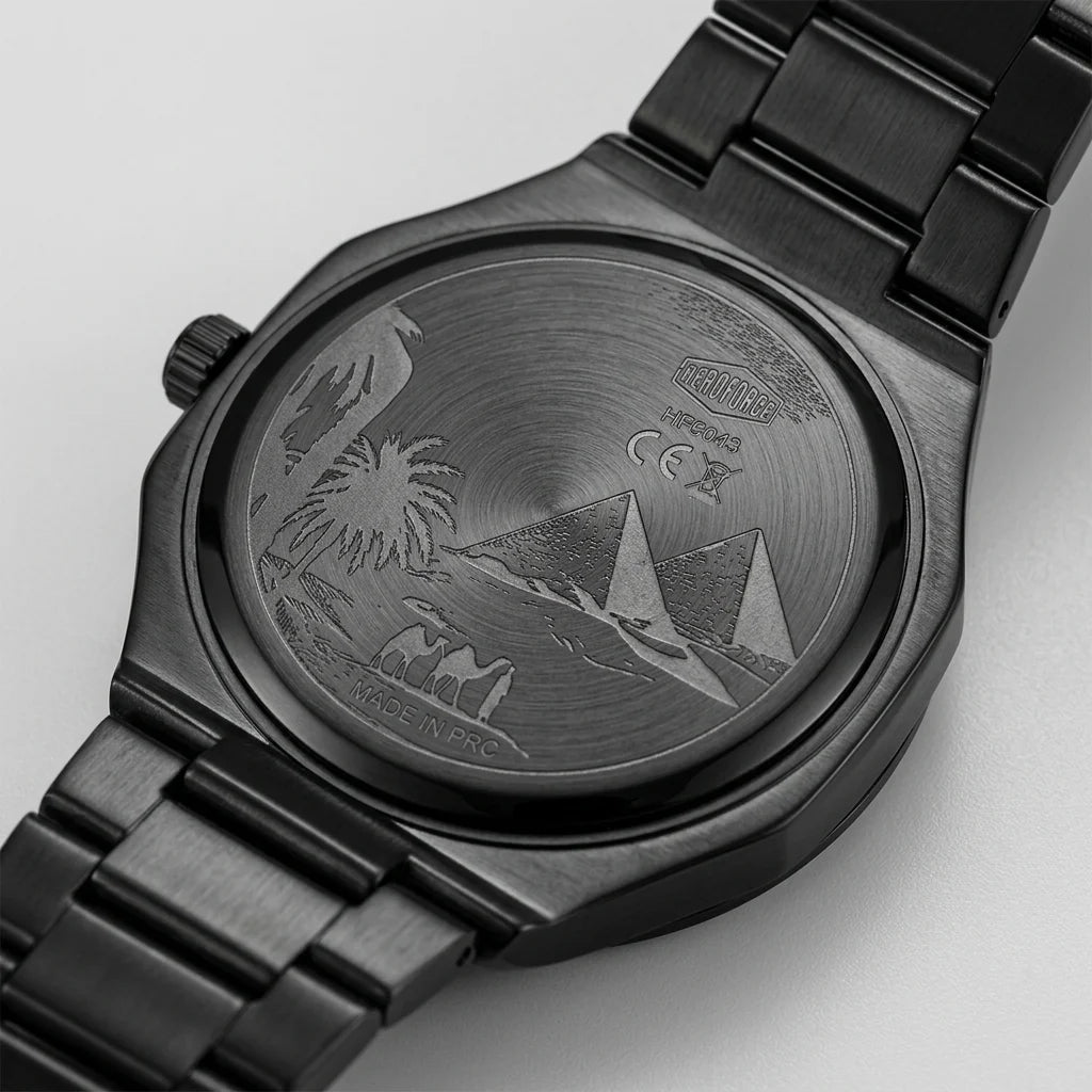 HeroForce 5031 Luxury Squ - engraved stainless steel solid caseback