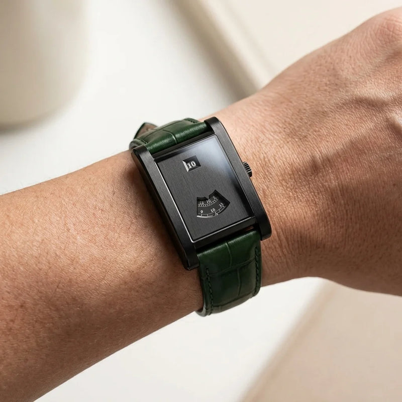 HeroForce 5035P Jump-Hour - wrist worn, luxury, natural light, realistic