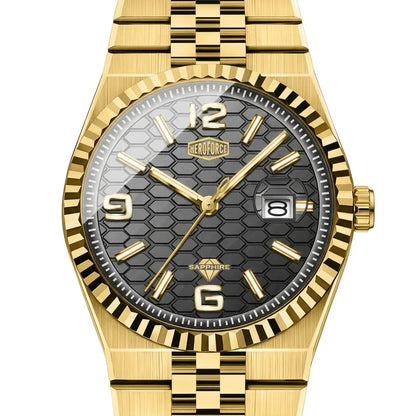 Heroforce 5036 Geometric - Geometric dial, textured metal, luxury timepiece