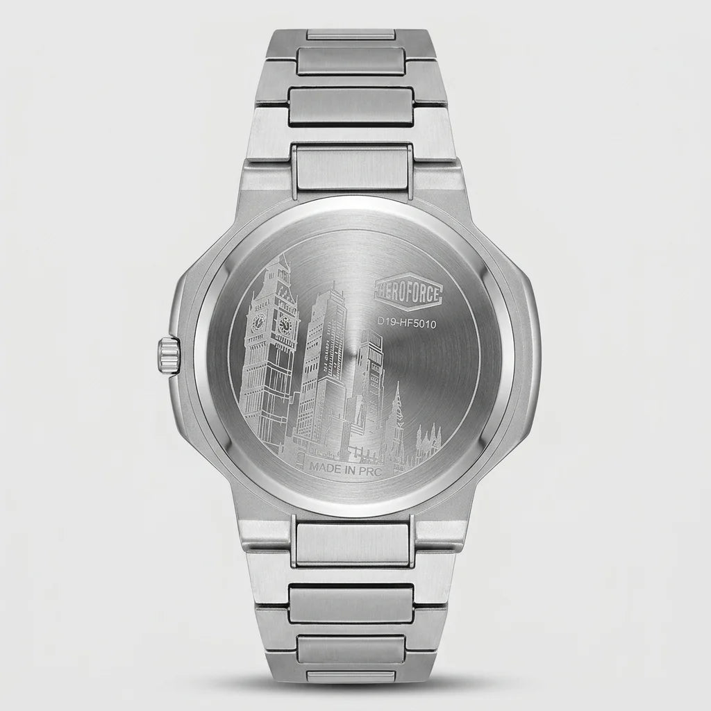 HeroForce 5037A Luxury Oc - caseback, engraved, luxury watch, metal bracelet