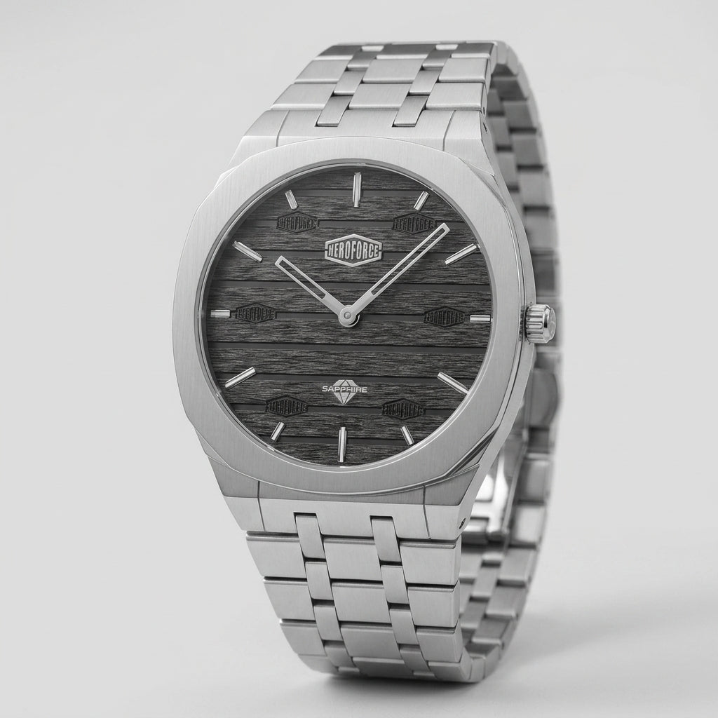 Heroforce 5038 Emerald Horizon Octagonal Men’s Luxury Watch - side profile crown detail