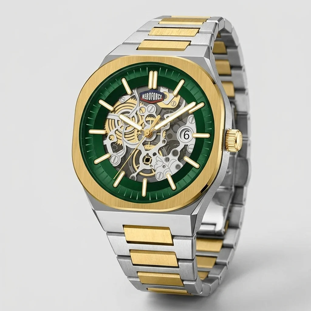 HeroForce 5042A Skeleton - luxury, stainless steel, intricate dial, exposed movement