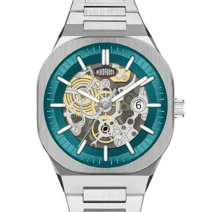 HeroForce 5042A Skeleton - skeleton dial, exposed gears, macro detail, luxury watch