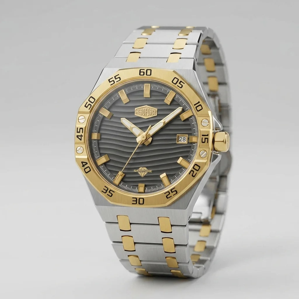 HeroForce 5043 Men's Octa - luxury, steel, chronograph, octagonal