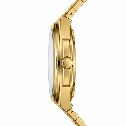 Heroforce 5053A Luxury Me - extreme close-up, steel watch, crown, bracelet