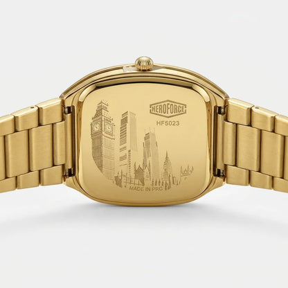 HeroForce 5055GL Luxury W - watch case back, legible engravings, metal bracelet