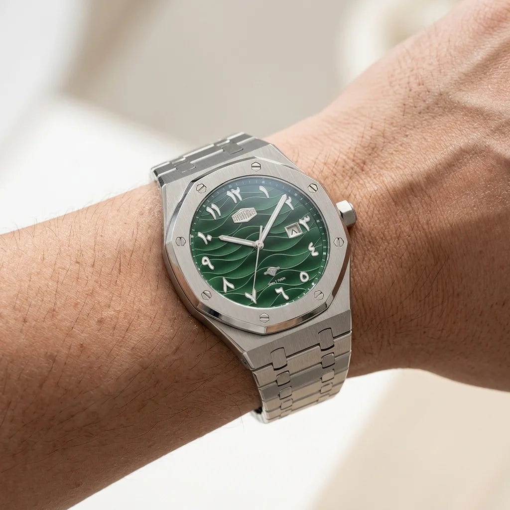 HeroForce 5070B Octagonal - octagonal wrist watch, luxury, natural skin