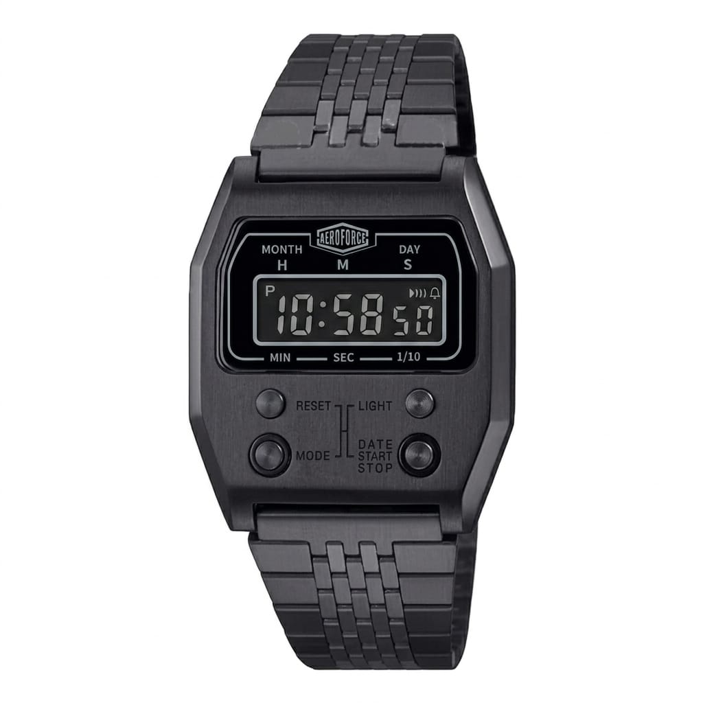 HeroForce 5022 - Retro Digital – Vintage Stainless Steel Watch