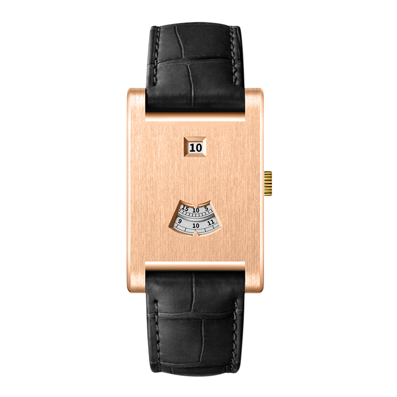 rose gold watch black strap