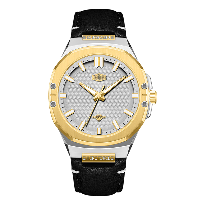 silver gold white watch