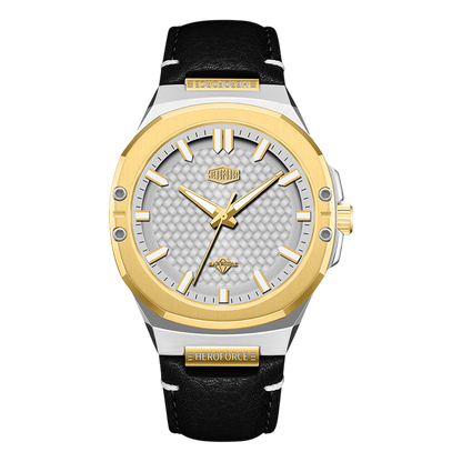 silver gold white watch